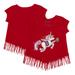 Girls Toddler Tiny Turnip Red Boston Sox Unicorn Fringe T-Shirt