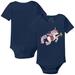 Infant Tiny Turnip Navy Atlanta Braves Unicorn Bodysuit