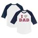 Toddler Tiny Turnip White/Navy Washington Nationals I Love Dad 3/4-Sleeve Raglan T-Shirt