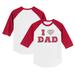 Toddler Tiny Turnip White/Red Cincinnati Reds I Love Dad 3/4-Sleeve Raglan T-Shirt