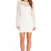 Free People Dresses | Free People Lovely In Lace Bodycon Dress Stretch Bell Sleeves | Color: White | Size: S