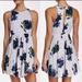 Free People Dresses | Free People Cloud Combo Floral "Flutter By" Pleated Mini Dress Size 4 | Color: Blue/White | Size: 4