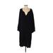 Converse One Star Casual Dress - Shift Plunge 3/4 sleeves: Black Print Dresses - Women's Size 4