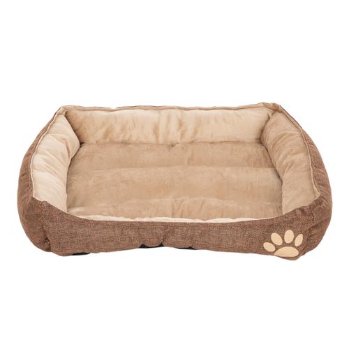 Cuddle Pet Bed Brown/Beige 54x48x11cm (LxWxH)