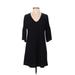 Mango Casual Dress - A-Line: Black Solid Dresses - Women's Size 2