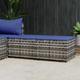 Repose-pieds de jardin et coussins 2 pcs gris résine tressée Vidaxl Grey and blue