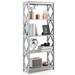 Costway 5-Tier Modern Freestanding Bookcase with Open Shelves-Gray