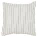 Tara 26 Inch Linen Square Euro Pillow Sham with Woven Stripe Design, Ivory
