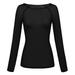 wendunide womens tops Womens Solid See Through Long Sleeve Seamless Arm Shaper Top Mesh Shirt Blouse Women Shirts Black L