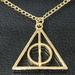 [Big Clear!]Fashion Men Women Deathly Hallows Pendant Necklace Triangle Rotatable intermediate Resurrection Stone Necklaces