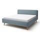 Lit scandinave capitonné en tissu bleu clair 160x200