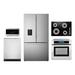 Cosmo 5 Piece Kitchen Package w/ 30" Electric Cooktop 24" Single Electric Wall Oven 30" Over-the-range Microwave French Door Refrigerator | Wayfair