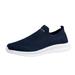 KaLI_store Sneakers for Women 2023 Women s Slip On Walking Shoes Lightweight Non Slip Tennis Running Shoes Fashion Sneakers for Workout Gym Ladies Dark Blue 6.5