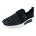 KaLI_store Womens Slip On Shoes Women Hiking Shoes Breathable Mesh Outdoor Sneakers Black 9.5