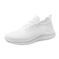 KaLI_store Mens Casual Shoes Men s Casual Comfortable Soft Walking Shoes Knit Running Slip-on Lightweight Sneakers White 9.5