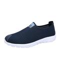 KaLI_store Slip On Sneakers Men Mens Slip On Running Shoes Breathable Lightweight Comfortable Fashion Non Slip Sneakers for Men Dark Blue 10