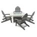 LuXeo Park City 42" Square Two-Tone Fire Pit Outdoor Table w/ 4 Balboa Folding Chairs Plastic in White | Wayfair 42-WGW-1521G4
