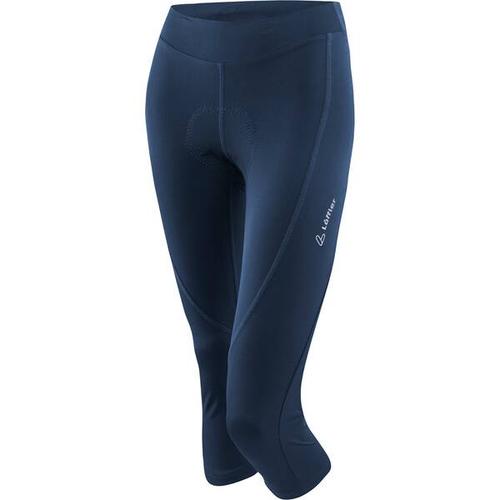 LÖFFLER Damen Tight W 3/4 BIKE TIGHTS TOUR II, Größe 42 in Blau