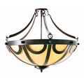 2nd Ave Lighting Carousel 3 - Light Single Bowl Flush Mount in Blue/Brown | 20 H x 24 W x 24 D in | Wayfair 116840.074U.LBA