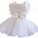 LA TALUS Pet Dress Romantic Convenient Hanging Organza White Fluffy Hem Bow Pet Clothes for Wedding L