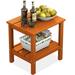 JEAREY 2-Tier Adirondack Side Table 18.1 Plastic Outdoor End Tables for Patio Outside Orange