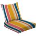2-Piece Deep Seating Cushion Set Colorful vertical stripes Simple seamless texture thin thick straight Outdoor Chair Solid Rectangle Patio Cushion Set