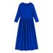 2DXuixsh Girls Size 10 Christmas Dress Toddler Girl Long Sleeve Scoop Neck Soild Loose Casual Daily Wear Long Maxi Princess Dress Big Girl Size 12 Dresses Blue Size 90