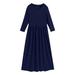 2DXuixsh Girls Size 10 Christmas Dress Toddler Girl Long Sleeve Scoop Neck Soild Loose Casual Daily Wear Long Maxi Princess Dress Big Girl Size 12 Dresses Navy Size 120