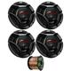 4x JVC drvn DR Series 6.75 300W Max Power Car Audio 2-Way Coaxial Shallow-Mount Vehicle Automotive Speakers Bundle Combo with 50 Ft 16 Gauge Audio Speaker Wiring