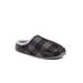 Wide Width Men's Nordic Plaid Indoor/Outdoor Slippers by Deer Stags in Grey Black (Size 16 W)