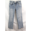 Free People Jeans | Free People Y2k Flare Jeans Size 25r Blue Denim Stretch Low Rise Raw Hem | Color: Blue | Size: 25