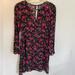 American Eagle Outfitters Dresses | American Eagle Black And Purple/Pink Floral With Bell Sleeves - Size Medium | Color: Black/Purple | Size: M