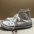 Converse Shoes | Converse High Top Shoes White Rainbow Metallic Star 565396f Women's Us 8 | Color: White | Size: 8