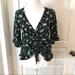 American Eagle Outfitters Tops | 3/$20 American Eagle Outfitters Floral Blouse | Color: Black | Size: S