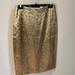 J. Crew Skirts | Jcrew Collection Metallic Gold Pencil Skirt | Color: Gold | Size: 6