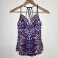 Athleta Swim | Athleta Aqualuxe Paradise Print Molded Tankini Swim Top Women's Size Small | Color: Purple/White | Size: S