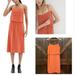 Madewell Dresses | Madewell Silk Overlay Tiered Cami Midi Tank Dress - Size 12 | Color: Orange | Size: 12