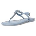 Sandale TAMARIS Gr. 39, blau (hellblau) Damen Schuhe Tamaris - Sommerschuh, Sandale, Blockabsatz, mit Steinchenverzierung