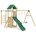 Rebo® Children's Adventure Playset Wooden Climbing Frame with Monkey Bar, Swings and Slide - El Capitan | OutdoorToys | Sturdy Wooden Construction, Pressure Treated Timber