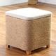 DYPXG Linen Seat Space Saving Storage Ottoman,Large Capacity Hallway Sitting Foot Rest Stool for Living Room Bedroom,Rattan Handmade Storage Stool-Natural 40x40x44cm(16x16x17inch)