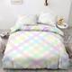 MOBEITI Danish Pastel Grid Duvet Cover Emperor Size, Colorful Pattern Design Bedding Set - Soft Brushed Microfibre Quilt Cover 290x240 cm & Pillow Cases 50x75 cm with Zip and Ties