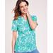 Blair Women's Essential Knit Short Sleeve Henley - Green - L - Misses