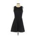 Gap Casual Dress - A-Line Crew Neck Sleeveless: Black Print Dresses - Women's Size 0 Petite