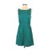 Kensie Casual Dress - A-Line Scoop Neck Sleeveless: Blue Print Dresses - Women's Size 6