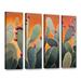 ArtWall Cactus Orange by Rick Kersten 4 Piece Graphic Art Set on Canvas in White | 36" H x 48" W x 2" D | Wayfair 0ker111d3648w