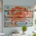 Breakwater Bay Crab on Wood by Cora Niele Graphic Art on Canvas in Blue/Orange | 16 H x 24 W x 2 D in | Wayfair 86DD5D7E38894BD7AC24704ECEEB830A