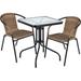 Wildon Home® Yarber Square 2 - Person 23.76" Long Bistro Set Glass/Metal in Black | 23.76 W x 23.75 D in | Outdoor Furniture | Wayfair