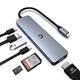 AYCLIF USB C Hub, 7 in 1 USB C Adapter,USB C zu HDMI Dual Monitor für MacBook Pro/Air, HP, Dell, Surface, Multiport USB C Dockingstation (4K HDMI,100W PD,2 USB A 3.0,USB C 3.0,SD/TF-Kartenleser)