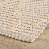 Brown/Gray 96 x 30 x 0.25 in Area Rug - Home Conservatory Textured Diamond Grey/Ivory Handwoven Cotton Rug Cotton | 96 H x 30 W x 0.25 D in | Wayfair