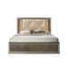 Rosdorf Park Janautica Platform Bed w/ Storage & LED, PU Upholstered Bed Metal in Gray | 62 H x 57 W x 87 D in | Wayfair